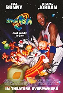 Space Jam Poster Movie F 16x25 Michael Jordan Bill Murray Wayne Knight Theresa Randle MasterPoster Print, 16x25 Print Sticker Retro Unframed Wall Art Gifts 40x63cm