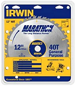 IRWIN Tools MARATHON Carbide Table / Miter Circular Blade, 12-Inch, 40T (14080)