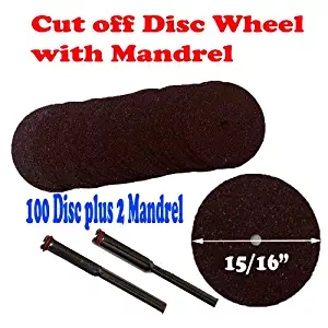 100+2 Cut Off Wheels Disc Dremel 409 Rotary 15/16" Rotary Tool Mandrel 401 1/8" Suit for Dremel 3000 4000 8220-2/28 395 7700-1/15 4000 3/34 Chicago Electric, Milwaukeen Nextec 1/8" Shank Hobbyy Clean Polish