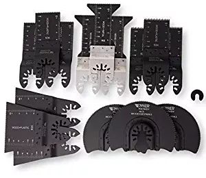 15 Wood/Metal Professional Oscillating Multi Tool Quick Release Saw Blades for Fein Multimaster, Dremel Multi-Max, Dewalt, Craftsman, Ridgid, Makita, Milwaukee, Rockwell, Ryobi, and More