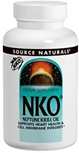 Source Naturals NKO Neptune Krill Oil 500mg Supports Heat Health & Cell Membrance Integrity EPA-DHA Omega-3 Fatty Acids Purest Quality Supplement Clinically Proven to Support Healthy Heart, Brain and Joints - Phospholipids - Antioxidants - 120 Softgels