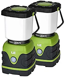 LE LED Camping Lantern, Battery Powered LED with 1000LM, 4 Light Modes, Waterproof Tent Light, Perfect Lantern Flashlight for Hurricane, Emergency, Survival Kits, Hiking, Fishing, Home and More