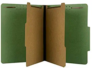 The File King - Pressboard Classification Partition File Folder - Letter Size - Top Tab with Dividers and Fasteners for Filing Cabinets and Drawers - Box of 10-2 Dividers, 2" Expansion