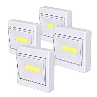 Closet Light, Super Bright, Battery Operated, Stick Anywhere, 200 LM Cob Led Light Switch Night Light, Tap Lights for Closet, Shed, Attic, Basements, Hallways(4 Pack)