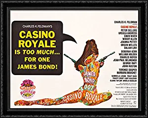 Casino Royale 007 James Bond 36x28 Large Black Ornate Wood Framed Canvas Movie Poster Art