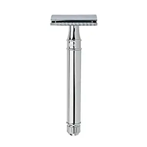 Double Edge Safety Razor, Long Handle, Chrome