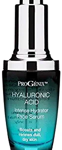 Progenix Hyaluronic Acid Face Serum. Intense hydrating serum with Hyaluronic Acid, Organic Aloe Vera, Vitamin E for dry skin and fine lines. 1oz.