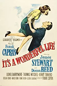 HSE Classic It's a Wonderful Life Movie Poster Jimmy Stewart Donna Reed 24X36 (Reproduction, not an Original)