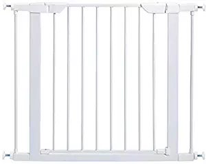 MidWest Homes for Pets Walk-Thru Steel Pet Gate w/Safety Glow Frame; 29" & 39" Tall Pet Gates in Soft White & Textured Graphite