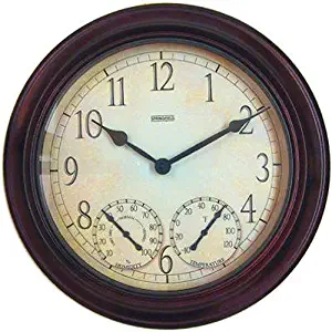 Taylor Precision Products Springfield Outdoor Garden Clock with Thermometer and Hygrometer, 14-Inch