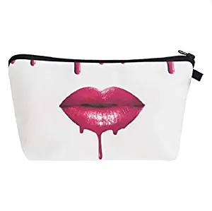 Nicee Ladies Makeup Bags Portable Travel Makeup Bag Washing Bag Prom Cosmetic Bag Ladies Girl Accessories Bag(Red lips)