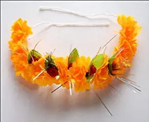 Artificial Hair Flower South Indian Veni Gajra/Wedding Gajra Jasmin Veni Orange Cloth Hair Flower Orange