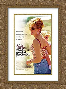 Erin Brockovich 20x24 Double Matted Gold Ornate Framed Movie Poster Art Print