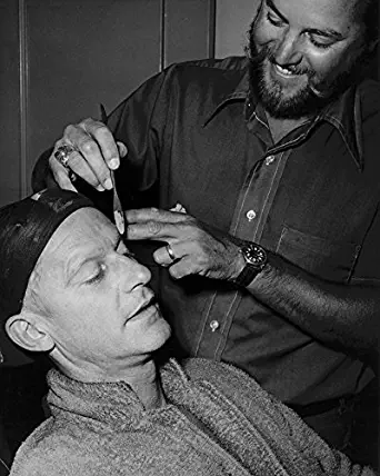 Planet of the Apes Roddy McDowall in make up chair with artist 11x14 Photo