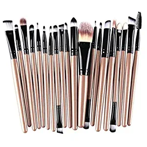 20PCS Make Up Brush Sets, Foundation Eyebrow Eyeliner Blush Cosmetic Concealer Brushes (Gold)