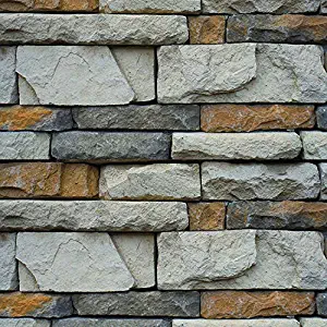 3D Color Stone Wallpaper Peel and Stick Self Adhesive Wallpaper – Removable Decorative Wall Murals – 3D Faux Textured Stone Brick Wall Home Kitchen Wall Decoration (3 pc, 17.71