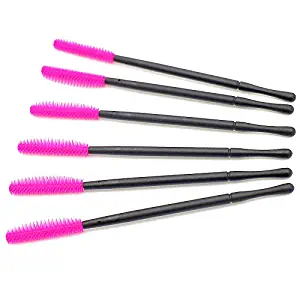 G2PLUS New 50PCS Disposable Silicone Eyelash Mascara Wands Brushes Cosmetic Eyelash Extension Applicators Professional Makeup Tool Set(Blade-shape)