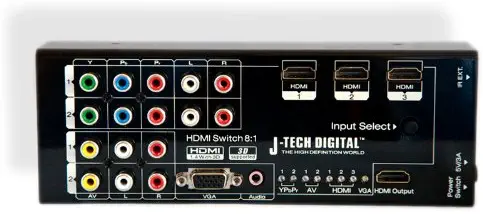 J-Tech Digital JTD-0801 Multi-Functional HDMI Converter with 8 Inputs to 1 HDMI Output