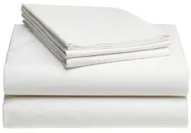 Twin Flat Sheet Only -Soft & Comfy 100% Cotton- By Crescent Bedding (Twin, White)