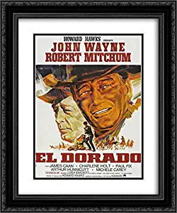 El Dorado 20x24 Double Matted Black Ornate Framed Movie Poster Art Print