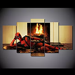 Deadpool hero movie marvel print canvas decoration 5 pieces XL size