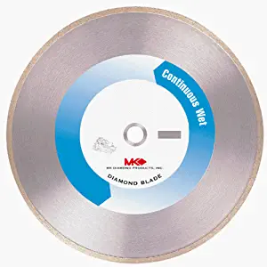 MK Diamond 137166 MK-200 Premium 10-Inch Wet Cutting Continuous Rim Saw Blade with 5/8-Inch Arbor for Tile