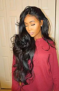 ISEE Hair 8A Unprocessed Brazilian Virgin Body Wave Human Hair 3 Bundles 100% Unprocessed Human Hair Extensions Natural Black (16"18"20")