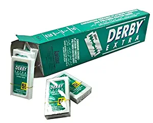 50 Derby Extra Double Edge Razor Blades Stainless Steel