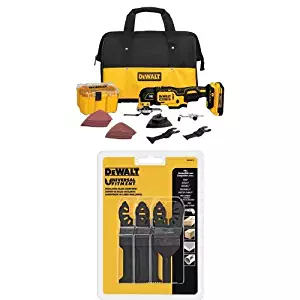 DEWALT DCS355D1 20V XR Lithium-Ion Oscillating Multi-Tool Kit with DWA4215 Oscillating 3-Piece Set