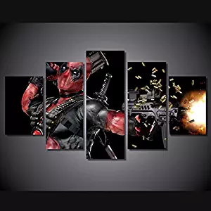 Deadpool hero movie marvel print canvas decoration 5 pieces XL size