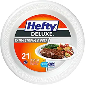 Hefty Deluxe Large Round Foam Party Plates, 8 Pack 21 (168 Total)