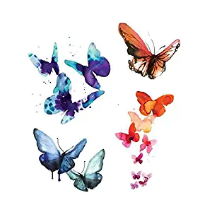 Tattly Temporary Tattoos Watercolor Butterflies Set