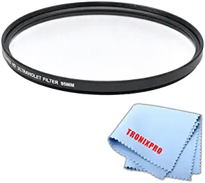 Tronixpro 95mm Pro Series High Resolution Digital Ultraviolet UV Protection Filter for Sigma 150-600mm 50-500mm, Tamron SP 150-600mm f/5-6.3 Di VC USD Lens + Microfiber Cloth