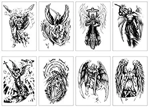 GGSELL Set of 8 Waterproof Temporary Fake Tattoo Stickers Angel Wings Dream