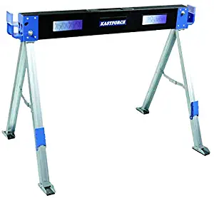 KASTFORCE KF3003 Folding Sawhorse Jobsite Table 1100lbs Capacity 2 Position Timber Holding