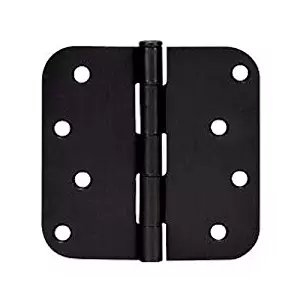 12 Pack - Cosmas Flat Black Door Hinge 4" Inch x 4" Inch with 5/8" Inch Radius Corners - 44074