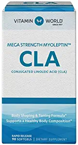 Mega Strength Myoleptin CLA 1500 mg. 90 Softgels, Conjugated Linoleic Acid, Safflower Oil, Weight Support, Rapid-Release, Gluten Free