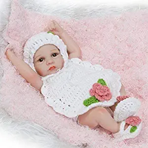 Funny House Newborn Doll 10 Inch / 26cm Full Silicone Soft Vinyl Real Looking Premie Reborn Baby Dolls Lifelike Newborn Girl Doll Xmas Gift