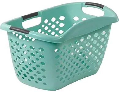 Home Logic 1.8-Bu Large-Capacity Hip Grip Laundry Basket, Teal Splash