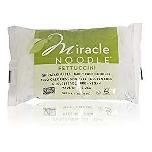 Miracle Noodle Shirataki Fettuccini, Gluten-Free, Zero Carb, Keto, Vegan, Soy Free, Paleo, Blood Sugar Friendly, 7oz (Pack of 6)