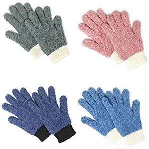 Microfiber dusting Gloves Clean Hard-to-Reach Places Car Detailing Blind Cleaning Highly aborbent Lint Free Multicolor 4prs L/XL