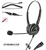 Grandstream Phone Headset with 2 earpieces on Both Ears | Noise Canceling Microphone Call Center Headset Compatible with Grandstream High-End IP Phones | RJ9 Headset Quick Disconnect Included