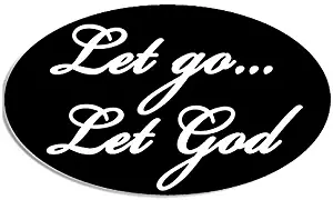 American Stickers USA INC Black Oval Let Go Let God Sticker (Decal Bumper Christian Jesus)- Sticker Graphic Decal